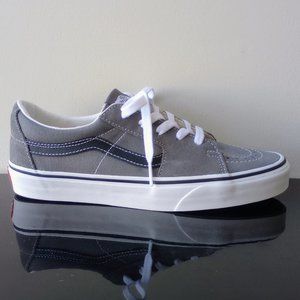 Vans Women's Sk8-Low Utility Suede / Canvas Sneaker in Nice Pewter / Black